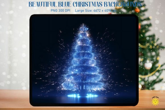 Download Glowing Blue Christmas Tree Background - Premium Resources