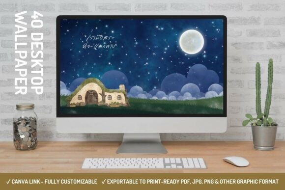 Download 40 Canva Desktop Wallpaper - Aesthetic - Premium Bundle