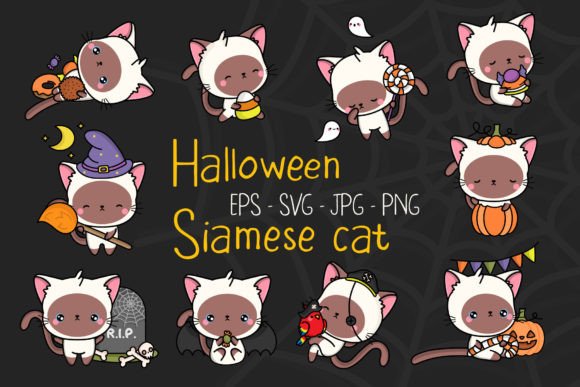 Download Funny Halloween Cat Illustrations - Halloween cat illustrations Collection